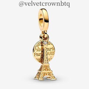 Pandora Paris Eiffel Tower Lab-Grown Diamond Engravable Double Dangle Charm